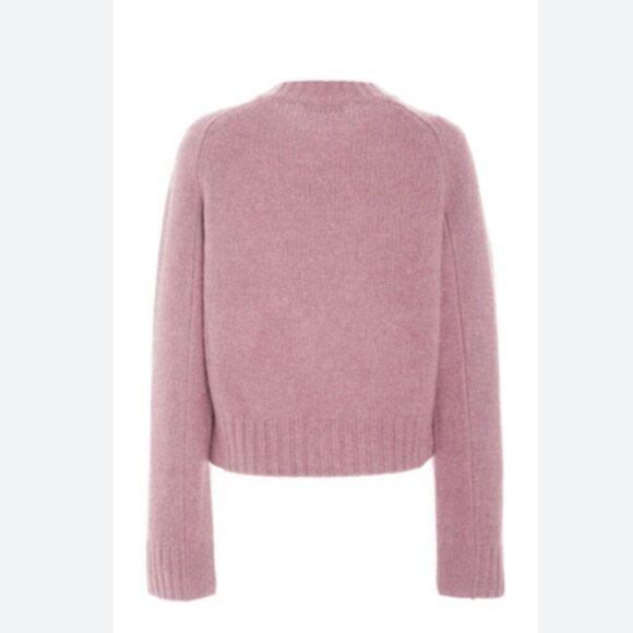 VINCE Cropped 100% Cashmere Mock Neck Sweater Pink Size Medium - Picture 2 of 6